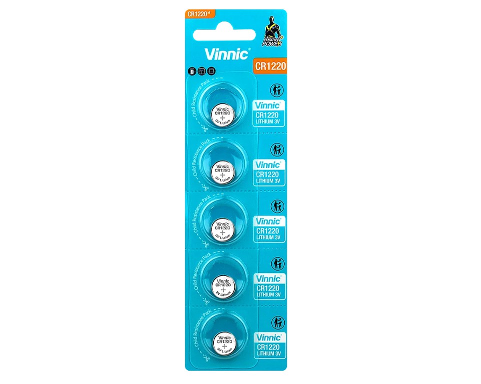 Vinnic CR1220 lithium battery - 5 pieces