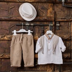 La Christine 25a353 Κοστούμι Βάπτισης 4τμχ Beige