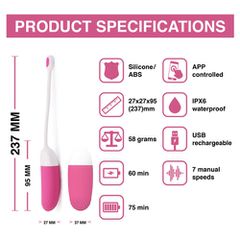 Magic Motion Vini App Controlled Love Egg Pink White-thumb-6