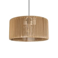 Boho Κρεμαστό Φωτιστικό Καπέλο Μονόφωτο 1 x E27 IP20 Μπεζ Rattan - M40 x Π40 x Υ25.5cm