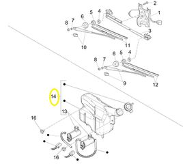 Δοχείο Υαλοκαθαριστήρων Van Piaggio Porter D120 E5 - 2010-2015 ZAPS90CK ZAPS90PK 1E001188