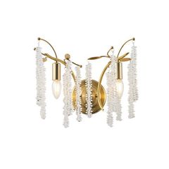 Απλίκα επίτοιχη μεταλλικ΄ή ARTE ILLUMINA DYNASTY με ντουί 2xE14 max 15W 480X250mm με διάφανο -χρυσό γυαλί
