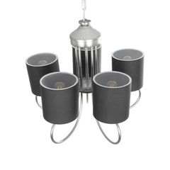 GLOBOSTAR® TRITON 203-0255 Vintage Κρεμαστό Φωτιστικό Οροφής με Ντουί 5 x E27 AC 220-240V IP20 - Ασημί & Γκρι - Μ50 x Π50 x Υ48cm-thumb-6