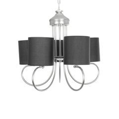 GLOBOSTAR® TRITON 203-0255 Vintage Κρεμαστό Φωτιστικό Οροφής με Ντουί 5 x E27 AC 220-240V IP20 - Ασημί & Γκρι - Μ50 x Π50 x Υ48cm-thumb-4
