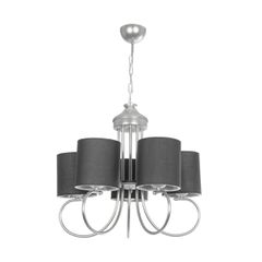 GLOBOSTAR® TRITON 203-0255 Vintage Κρεμαστό Φωτιστικό Οροφής με Ντουί 5 x E27 AC 220-240V IP20 - Ασημί & Γκρι - Μ50 x Π50 x Υ48cm-thumb-3