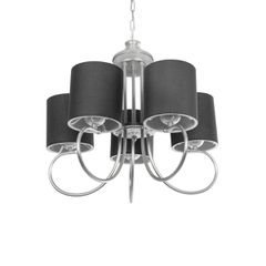GLOBOSTAR® TRITON 203-0255 Vintage Κρεμαστό Φωτιστικό Οροφής με Ντουί 5 x E27 AC 220-240V IP20 - Ασημί & Γκρι - Μ50 x Π50 x Υ48cm-thumb-1