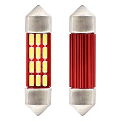 Amio – Λαμπάκια Πλαφονιέρας LED 39mm C5W C10W 12/24V 2.2W 5600K 14xSMD 4014 CANBUS για Ισχυρό Φωτισμό Εσωτερικού – Σετ 2 Τεμ. (01633/AM)