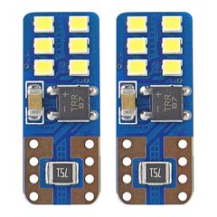 Amio – Λαμπάκια LED T10 W5W 12/24V 2W 5600K 12xSMD 2016 CANBUS Καρφωτά για Ισχυρό Λευκό Φωτισμό χωρίς Σφάλματα – Σετ 2 Τεμ. (01638/AM)