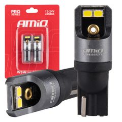 Amio - ΛΑΜΠΑΚΙΑ T10 W5W 12/24V 6.000K 4xSMD LED CAN-BUS ΛΕΥΚΟ 2016 PRO SERIES - 2 Τεμ. (03577/AM)
