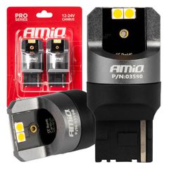 Amio - ΛΑΜΠΕΣ WY21W 12/24V 6.000K 4SMD LED CAN-BUS ΚΙΤΡΙΝΟ PRO SERIES - 2 ΤΕΜ. (03590/AM)