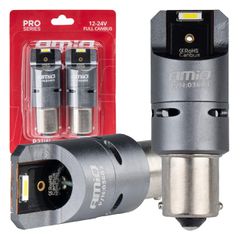 Amio - ΛΑΜΠΕΣ P21W BA15S 12/24V 6.000K 2xSMD LED FULL CAN-BUS (ΜΕ ΑΝΕΜΙΣΤΗΡΑΚΙ) ΛΕΥΚΟ PRO SERIES - 2 ΤΕΜ. (03603/AM)