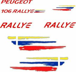 Σετ Αυτοκόλλητα 7τμχ. για Peugeot Rallye s2 106 1997-2003
