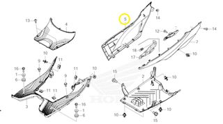 Καρίνα Δεξιά Μαύρη Κωδικός Χρώματος NHA-76M Honda NSC.110 Vision 83520K2CV00ZF