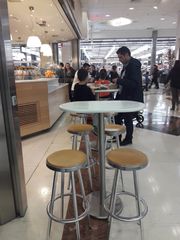 Σετ 1 Τραπεζι ψηλο(bar) & 2 Σκαμπώ ,μσρμαρο-inox