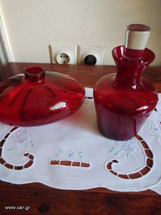 Σετ μπουκάλι και βάζο κόκκινο