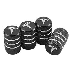 Τάπες Βαλβίδων TESLA  (5τμχ) – Αλουμινίου, Λέιζερ Τυπωμένο Λογότυπο 3 χρώματα