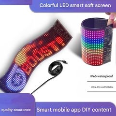 Εύκαμπτη οθόνη LED RGB πινακίδα 20x64 για αυτοκίνητο ή βιτρίνα. Δωρεάν app για Android/iOS, USB τροφοδοσία, εμφάνιση μηνυμάτων & GIFs σε πραγματικό χρόνο.