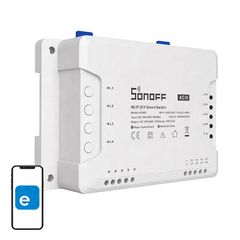 Sonoff Έξυπνος Ενδιάμεσος Διακόπτης WiFi 4CHR3 (Λευκό)