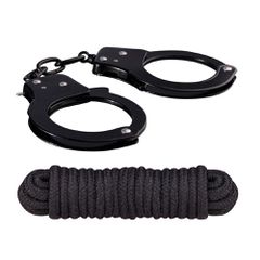Nanma Metal Sex Extra Cuffs And Love Rope Black OS