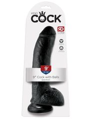 Ρεαλιστικό ομοίωμα King Cock Cock με Μπάλες 9’’ Μαύρο – Pipedream