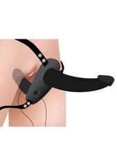 Power Pegger Double Strap-On Vibrator - Black-thumb-4