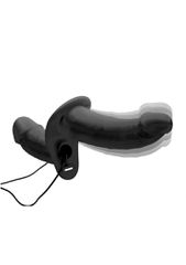 Power Pegger Double Strap-On Vibrator - Black-thumb-5