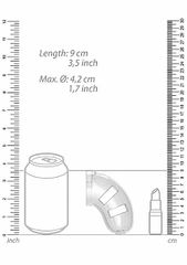 "Model 10 - Chasity - 3.5"" - Cage with Plug - Transparent"-thumb-2