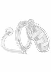 "Model 10 - Chasity - 3.5"" - Cage with Plug - Transparent"-thumb-4