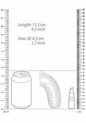 "Model 11 - Chasity - 4.5"" - Cage with Plug - Transparent"-thumb-2