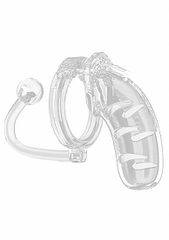 "Model 11 - Chasity - 4.5"" - Cage with Plug - Transparent"-thumb-4