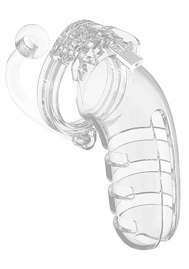 "Model 12 - Chasity - 5.5"" - Cage with Plug - Transparent"
