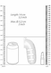 "Model 12 - Chasity - 5.5"" - Cage with Plug - Transparent"-thumb-2