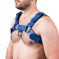 Leather Harness Buckle Blue - Taille-thumb-1