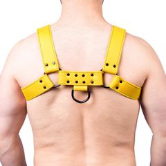 Snap Leather Harness Yellow - Taille-thumb-2