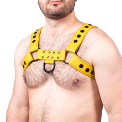 Snap Leather Harness Yellow - Taille-thumb-1