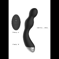 Remote Controlled E-Stim & Vibrating G/P-Spot Vibrator - Black edition Bulk-thumb-2