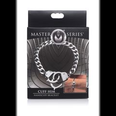 XR Brands Cuff Him Handcuff Bracelet - Silver-thumb-1