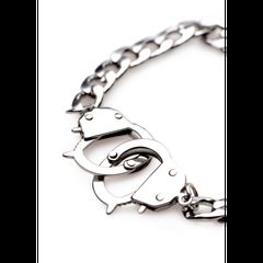 XR Brands Cuff Him Handcuff Bracelet - Silver-thumb-2