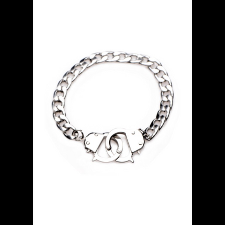 XR Brands Cuff Him Handcuff Bracelet - Silver