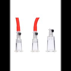 XR Brands 3-Way Suck Her Nipple and Clit Pump System - Red