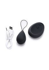 10X Silicone Vibrating Egg - Black-thumb-1