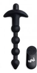 Vibrating Silicone Anal Beads & Remote Control - Black-thumb-2
