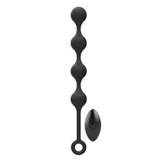 QUATTRO Remote Control Vibrating Pleasure Beads - Black