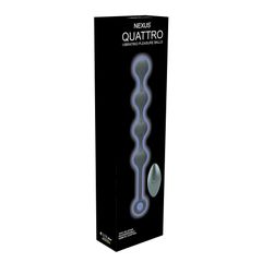 QUATTRO Remote Control Vibrating Pleasure Beads - Black-thumb-3