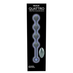 QUATTRO Remote Control Vibrating Pleasure Beads - Black-thumb-1