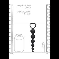 Ouch Anal Heart Beads - Black-thumb-3