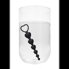 Ouch Anal Heart Beads - Black-thumb-1