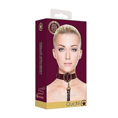 Ouch Halo - Collar With Leash - Burgundy