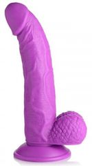 XR BRANDS REALISTIC DILDO W/ TESTICLES PURPLE