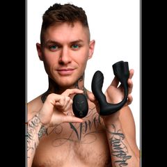 Silicone Prostate Plug with Cockring and Remote Control-thumb-3